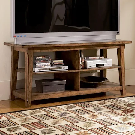 Media Console Table with Four Open Shelves